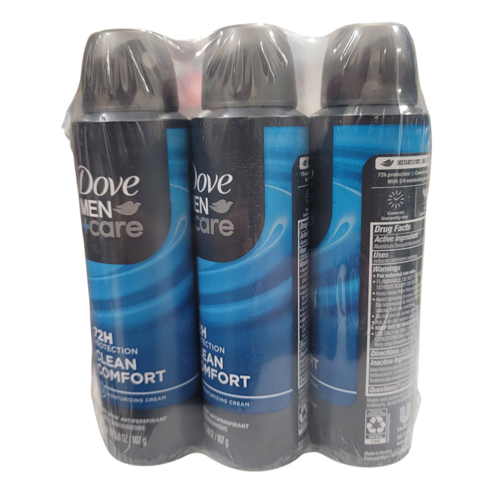 Dove Men+Care Dry Spray Antiperspirant Deodorant, Clean Comfort, 3.8 oz., 3 ct.