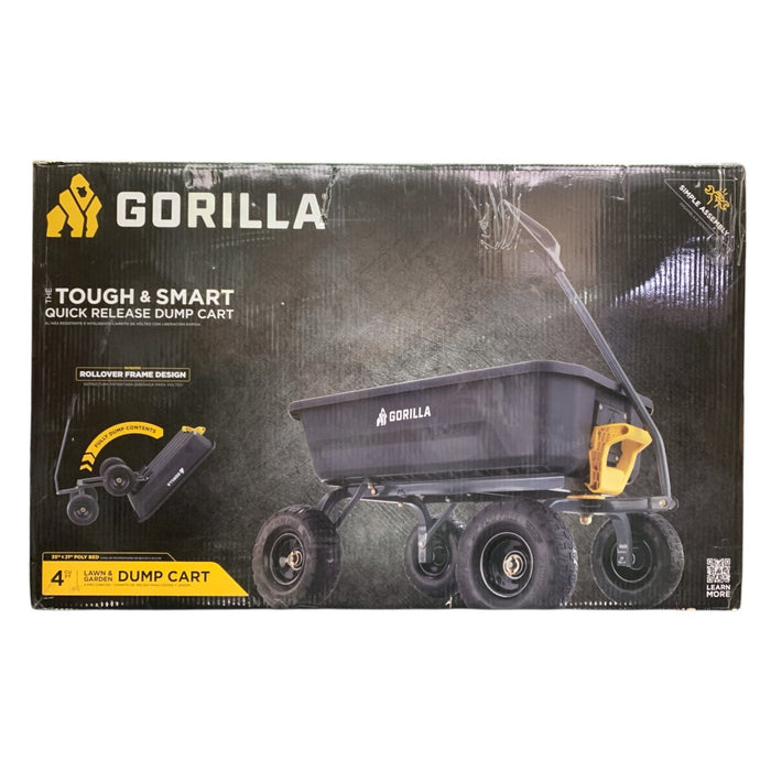 Gorilla 4 Cu. Ft. Lawn and Garden Tough and Smart Quick Release Dump Cart