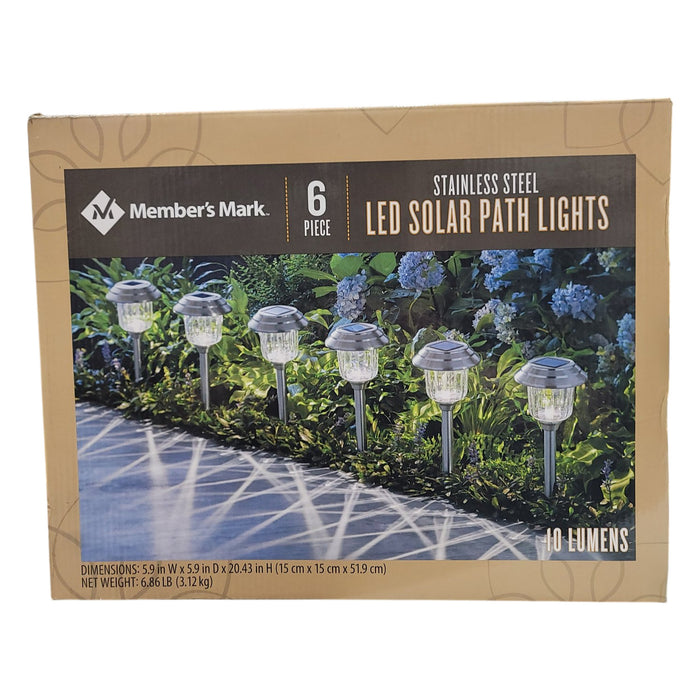 Member's Mark Outdoor LED Solar Path Lights, 10 Lumens, 6-Pack