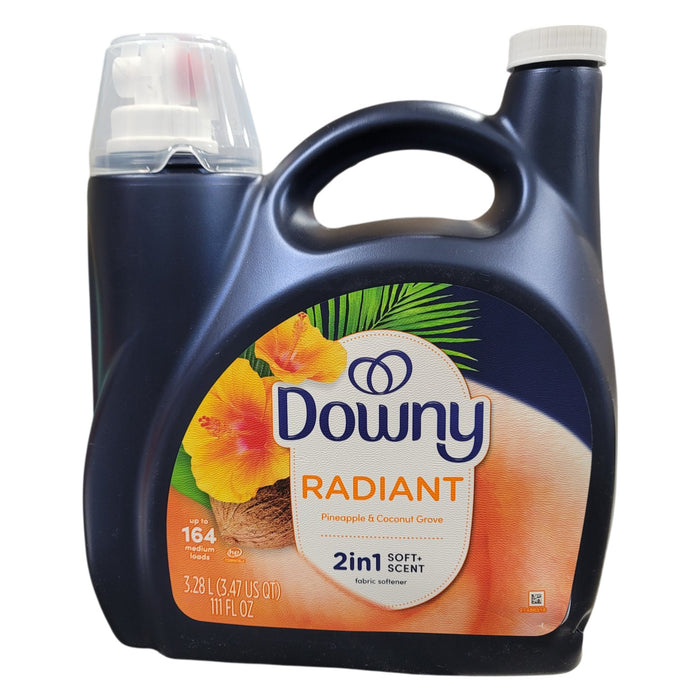 Downy Infusions Radiant Liquid Fabric Softener, Pineapple & Coconut, 164 loads