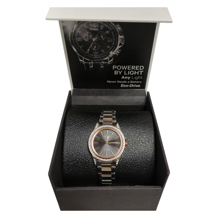 Citizen Women's Eco-Drive Crystal Accented Stainless Steel Watch, EM0946-58E