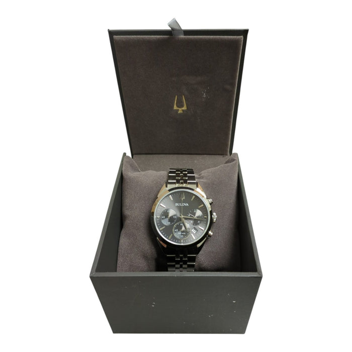 Bulova Stainless Steel Chronograph Watch, 42mm, Grey Dial, 96B372