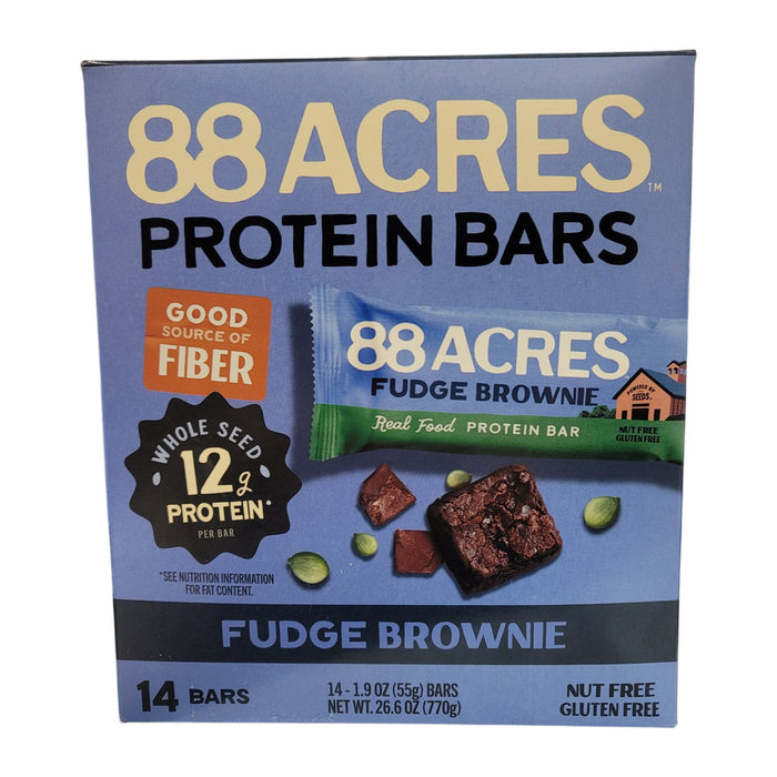 88 Acres Fudge Brownie  Protein Bar, 14 count