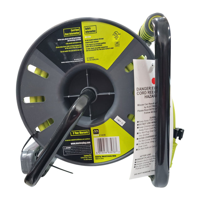 Masterplug Extension Cord Reel (50 ft.) with Wall Mount