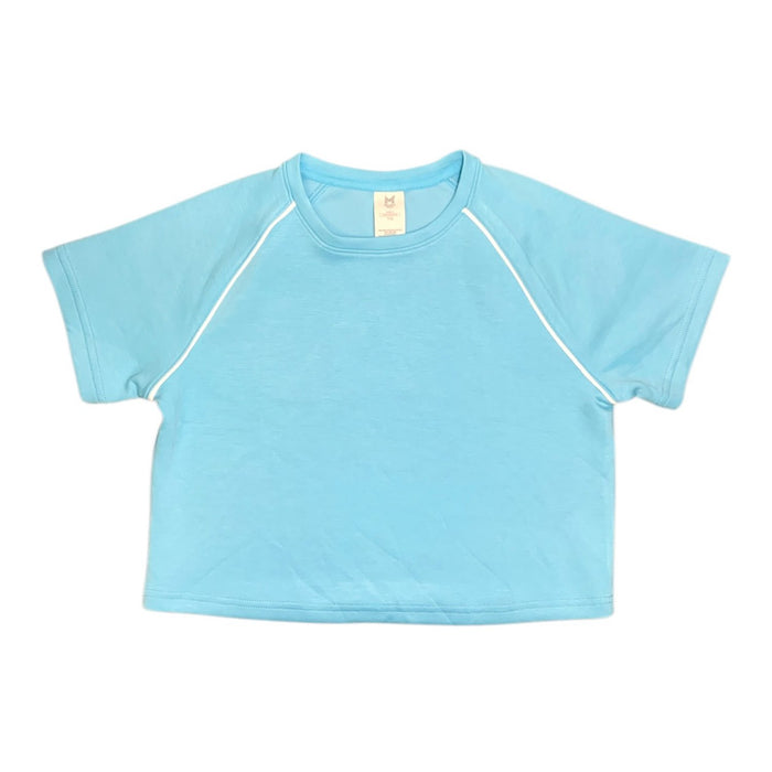 Member's Mark Girls Sandwash Tee, Short Sleeve, Crewneck with Contrast Piping