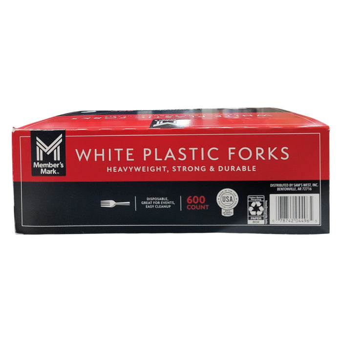 Member's Mark White Disposable Plastic Forks, Heavyweight 600 count