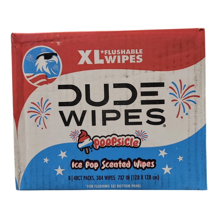 DUDE Wipes XL Flushable Wipes, POOPsicle, 8 ct., 384 wipes