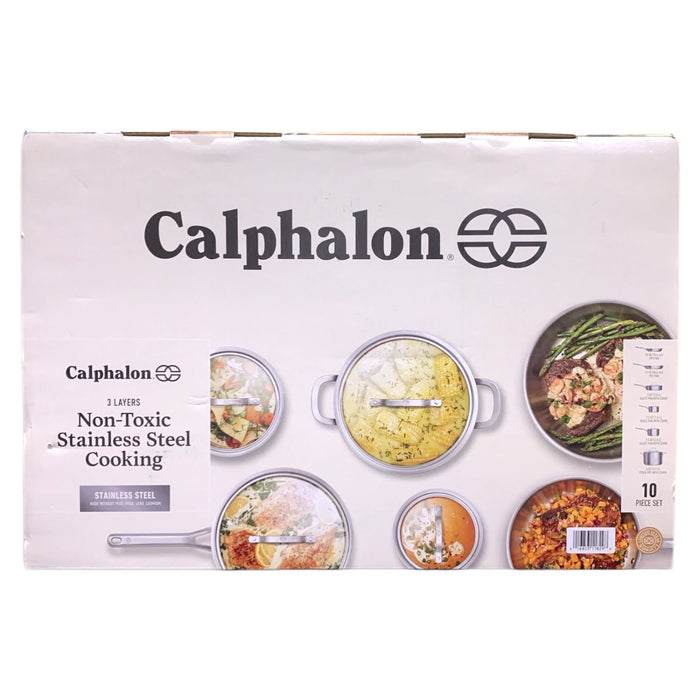 Calphalon 10-Piece Triple Layer Non-Toxic Stainless Steel Cookware Set