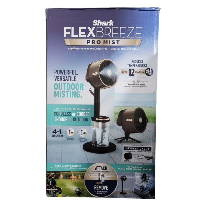 Shark FlexBreeze Pro Mist Indoor Outdoor Pedestal & Table Fan With Water Tank