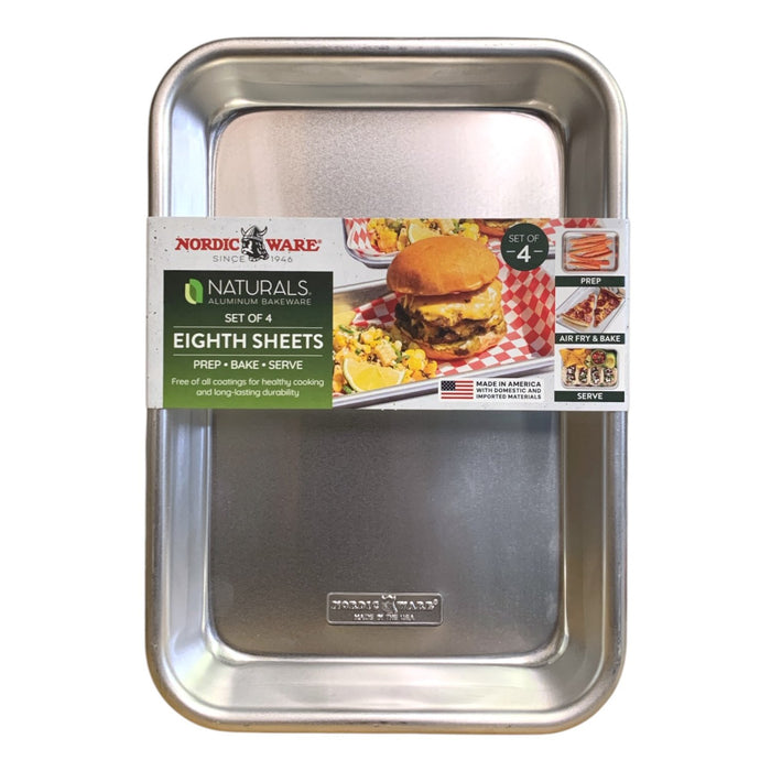 Nordic Ware Naturals Aluminum Bakeware, Eighth Sheets, Set of 4
