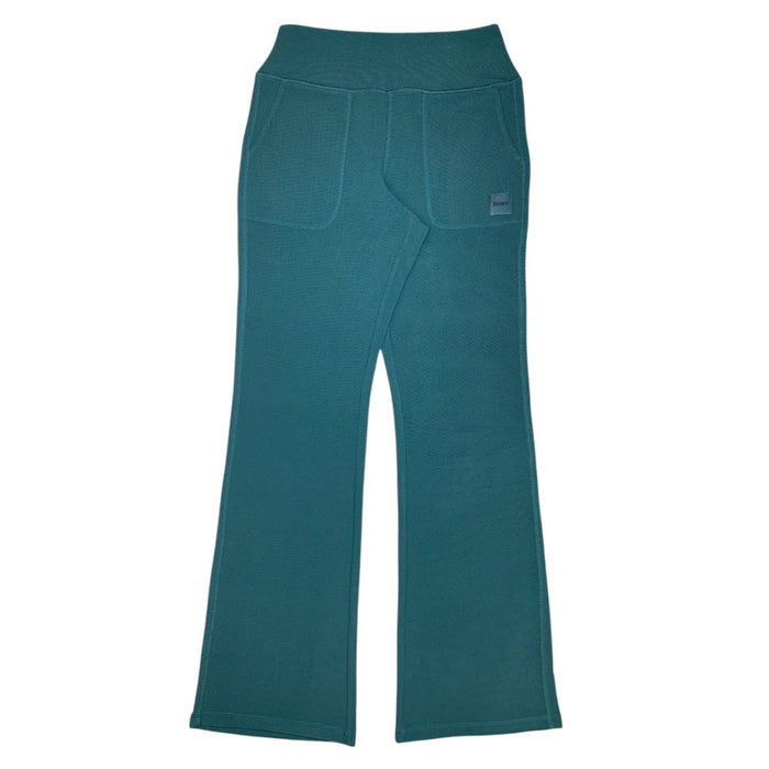 DKNY Women's Classic Fit Lightweight High Rise Waffle Knit Flare Pant