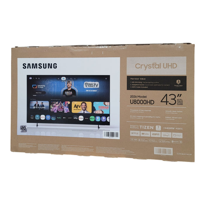 SAMSUNG 43” Class U8000H Series Crystal UHD 4K Vision AI Companion Smart TV