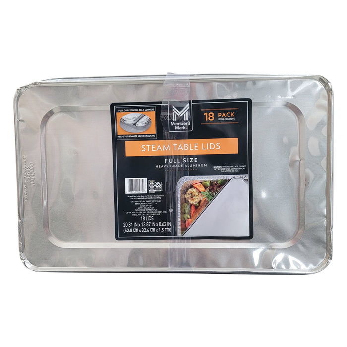 Member's Mark Aluminum Steam Table Pan Lids, Full Size 18 ct.