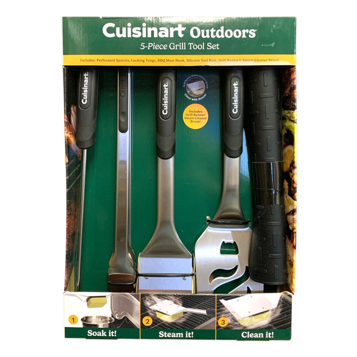 Cuisinart Outdoors 5-Piece Stainless Steel BBQ Grill Tool Set