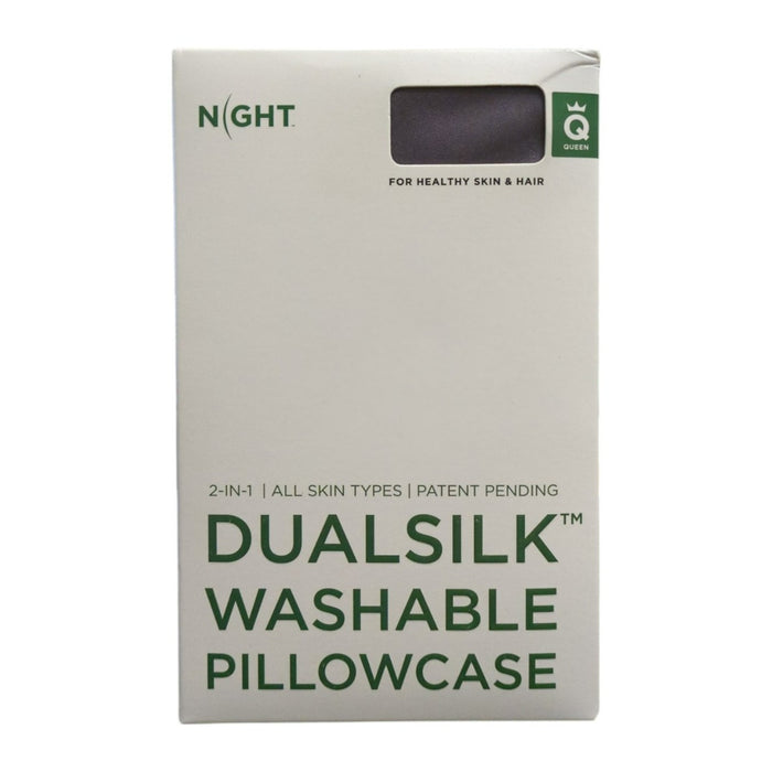 NIGHT Reversible Silk Pillowcase: 100% Mulberry Silk, 100% Eucalyptus