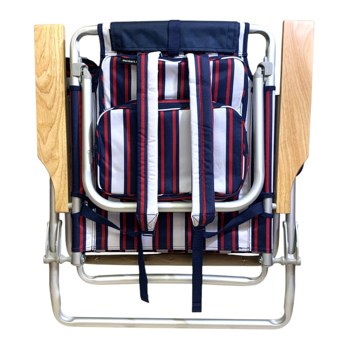 Member's Mark Beach Chair with Beech Wood Armrests, 5 Positions with Back Straps