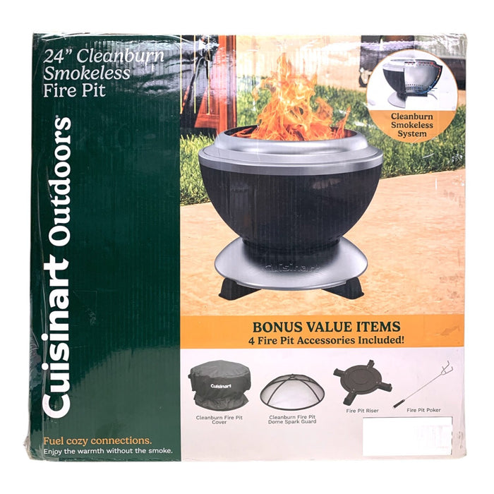 Cuisinart Outdoors 24"  Cleanburn Smokeless Fire Pit Bundle