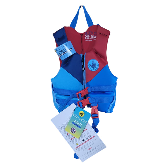 Body Glove Child PFD Life Jacket, One Size, 33-55 lbs., Blue
