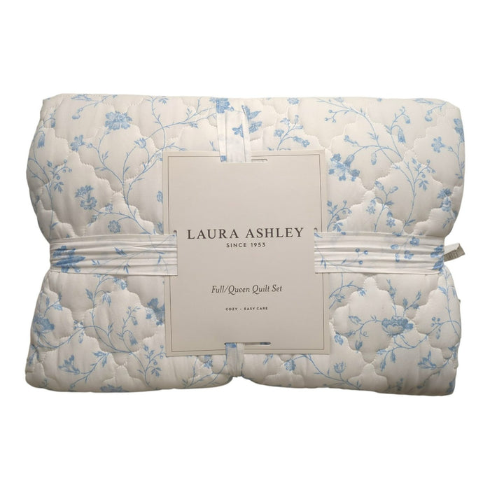 Laura Ashley 3-Piece Reversible Soft Quilt Set, Full/Queen