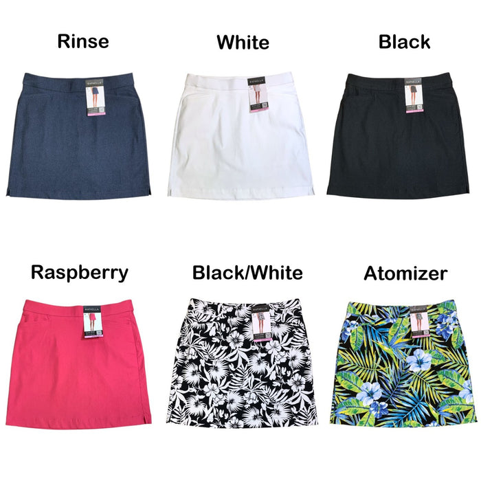 Rafaella Women's Stretch Skort with Functional Pockets, Classic Fit, Mid-Thigh