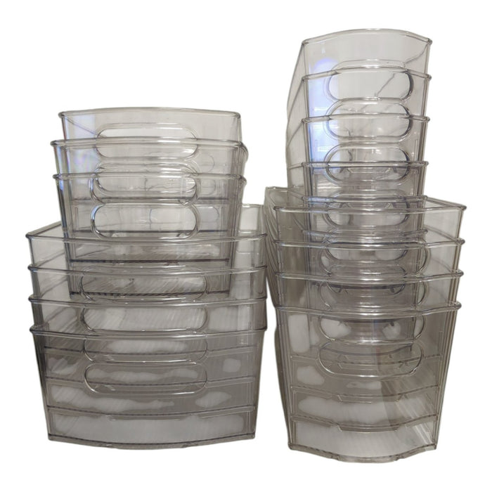 Smart Design Set of 18 Clear Refrigerator & Freezer Organization Bins