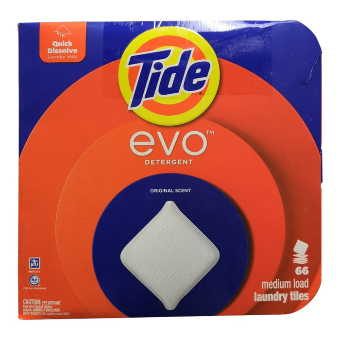Tide evo Medium Load Laundry Detergent Fiber Tiles, Original Scent, 66 ct.