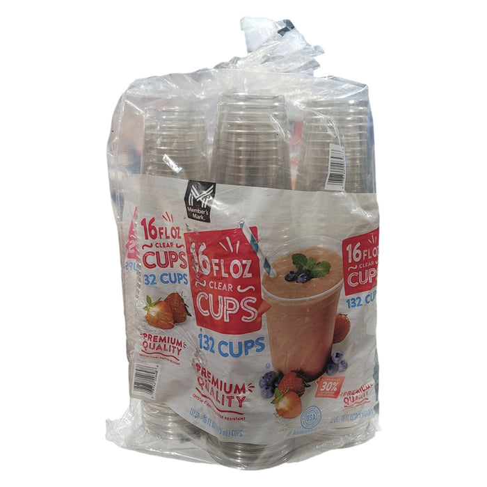 Member's Mark Clear Plastic Cups 16 oz., 132 ct.