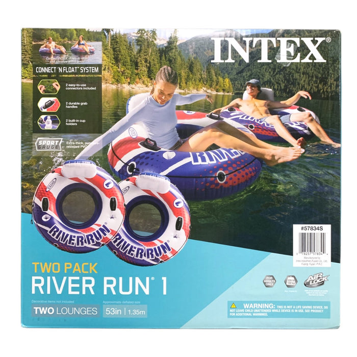 Intex River Run 1, Two-Pack Floats with Connect 'N Float System, Red/White/Blue