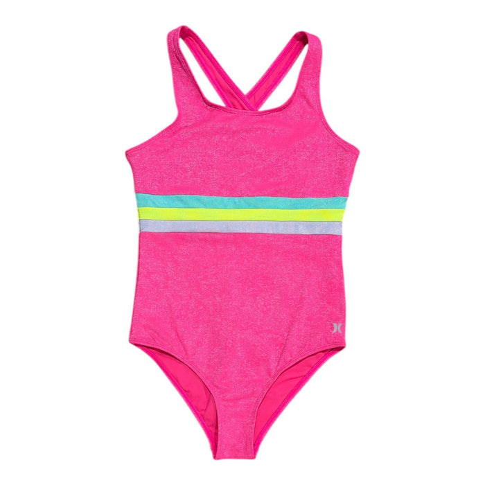 Hurley Girls Lightweight 1-Piece UPF 50+ Dull Tricot Fabric Swimsuit