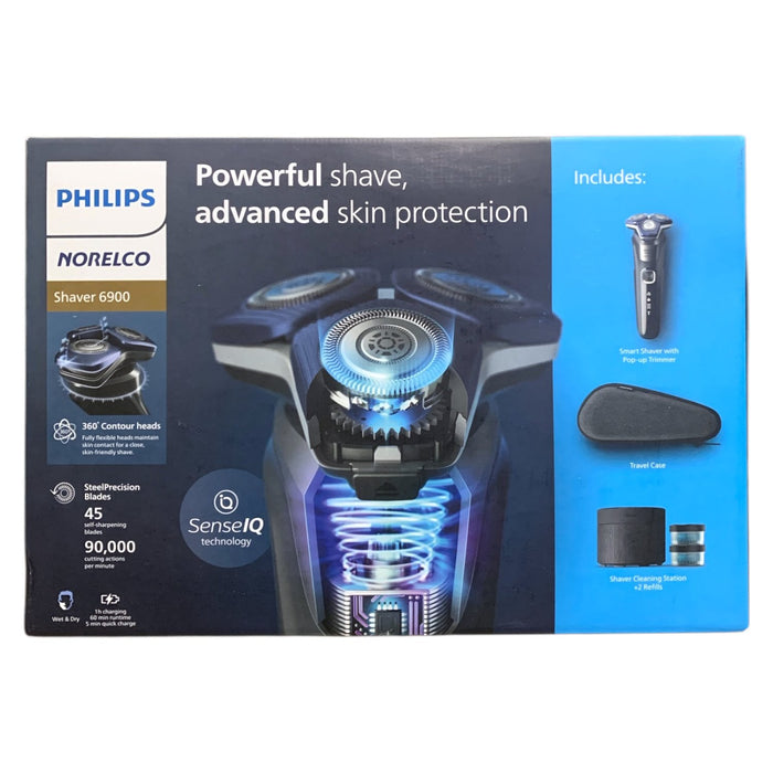 Philips Norelco Men's Rotary Shaver 6900 Bundle with Case and Cleaning System