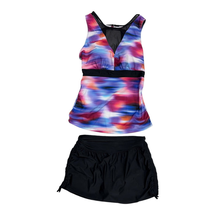 Free Country Women's Comfortable & Supportive Tankini & Skort Swim Set