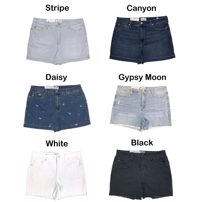 Seven7 Women's High Rise Relaxed Fit 5 Pocket Denim Weekend Short