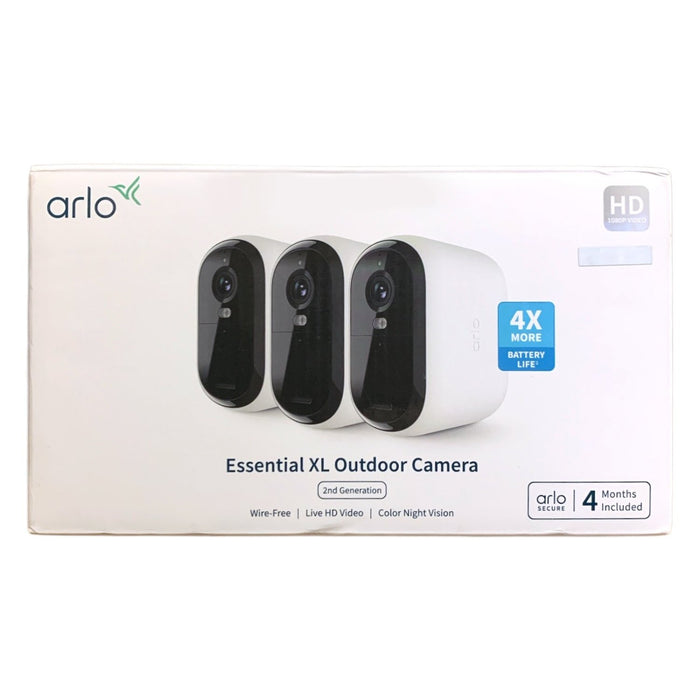 Arlo Essential Outdoor Security Camera HD (2nd Gen), 3-Pack