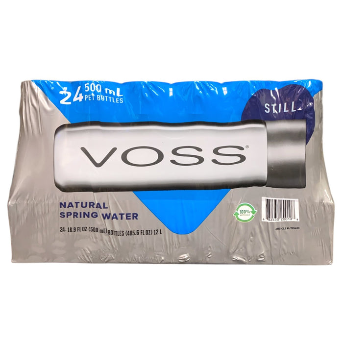 VOSS Still Spring Water - 24, 500mL Pack Case of PET Bottled Drinking Water