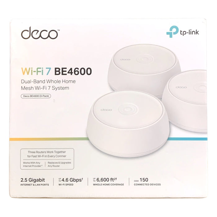 TP-Link Deco BE4600 Wi-Fi 7 Whole Home System, 3-Pack