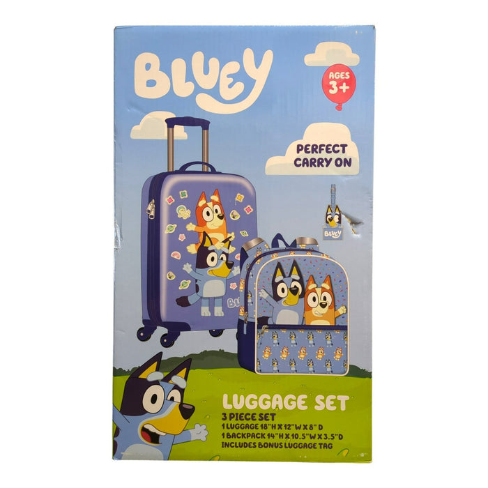 Fast Forward Kids 3 Piece Luggage Set, Carry-On, Backback, Luggage Tag