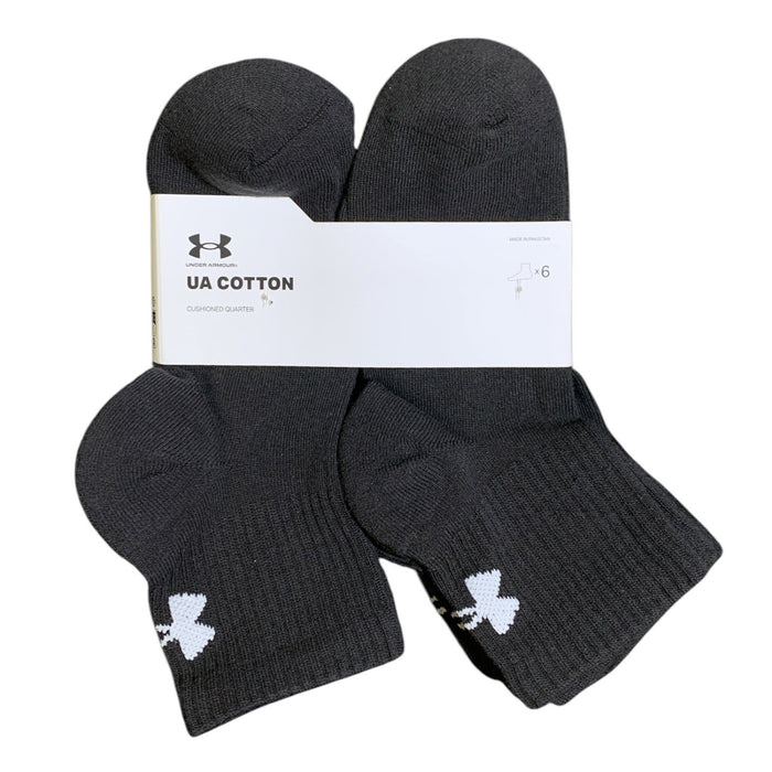 Under Armour UA Cotton Cushioned Quarter Sock, 6-Pack