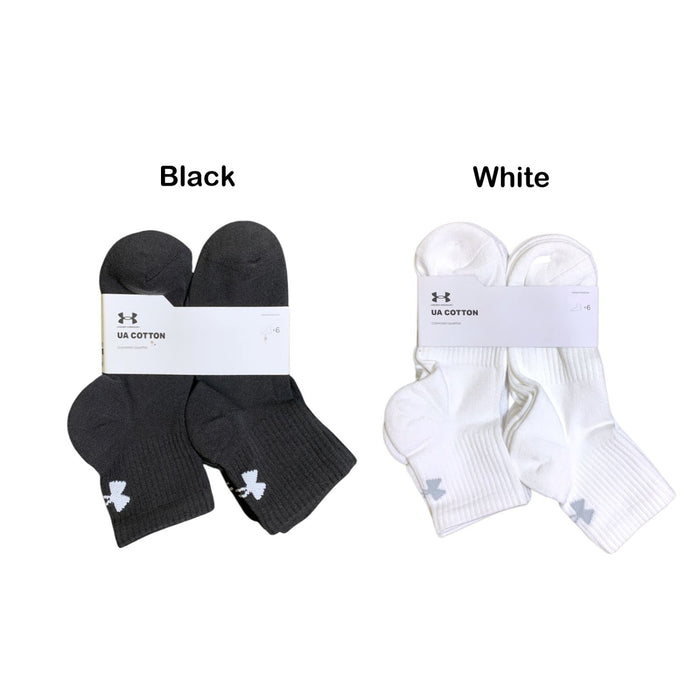 Under Armour UA Cotton Cushioned Quarter Sock, 6-Pack