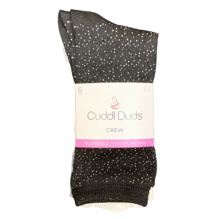 Cuddl Duds Women's Plushfill Crew Sock 6-Pack, One Size