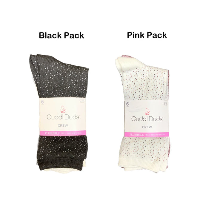 Cuddl Duds Women's Plushfill Crew Sock 6-Pack, One Size