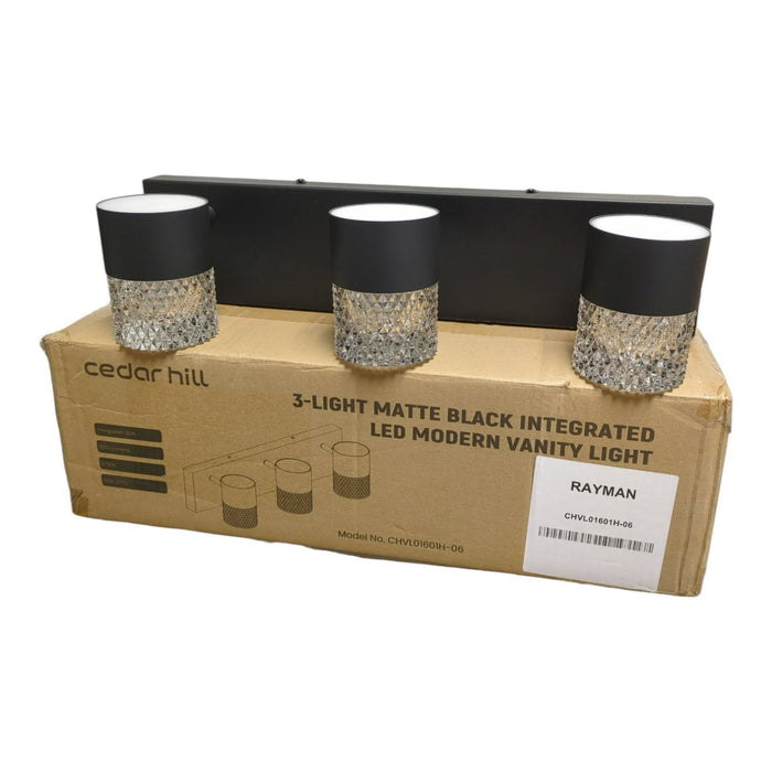 Cedar Hill Rotatable 3-Light 1680 Lumen Integrated LED Vanity Light, Black