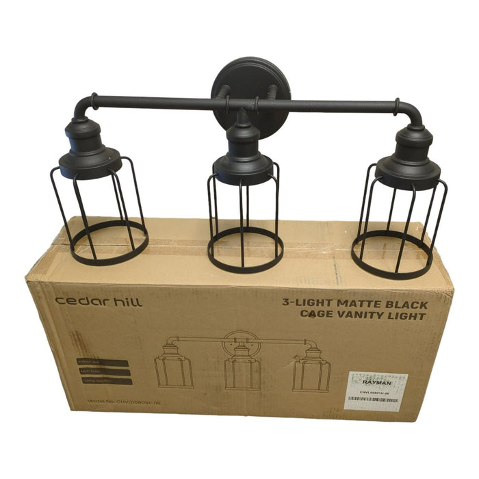 Cedar Hill 3-Light 2400 Lumen Integrated LED Vanity Light, Matte Black