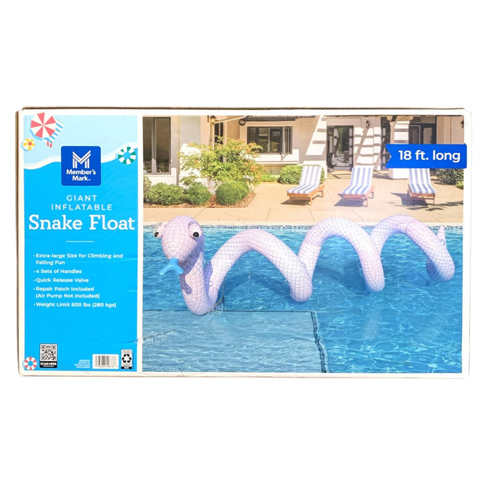 Member's Mark Giant Inflatable Snake Float, Extra Large, 4-Person Capacity
