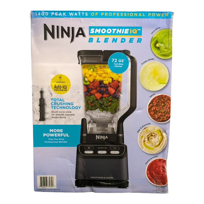 Ninja SMOOTHIEiQ 1400PW Blender, 72-oz XL Pitcher, Auto-iQ Preset, Black