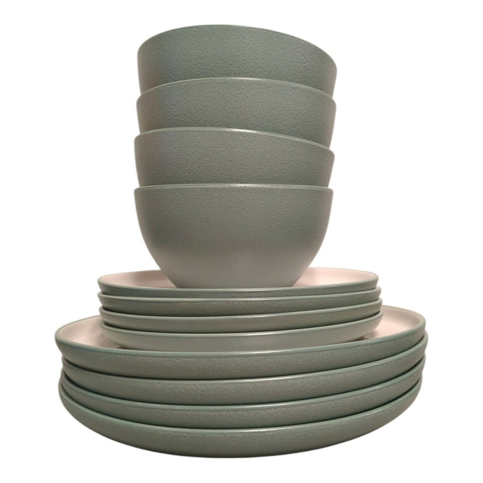 Member's Mark 12-Pieces Stoneware Two-Tone Dinnerware Set