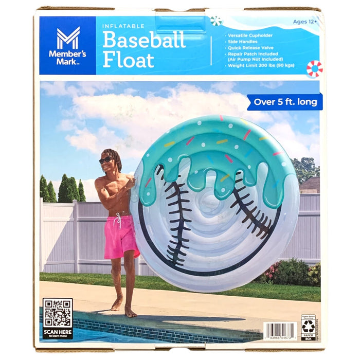 Member's Mark Oversized Inflatable Baseball Pool Float, Over 5 ft. Long