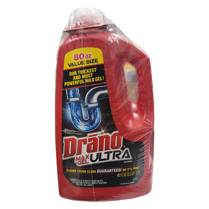 Drano Max Ultra Gel Drain Opener, 2 pk., 160 fl. oz.