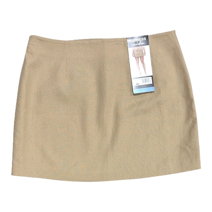 Express Women's High-Rise Lightweight Fitted Linen Blend Mini Skirt