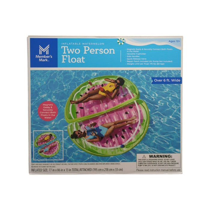 Member's Mark Inflatable Heavy Gauge PVC Two Person Watermelon Pool Float