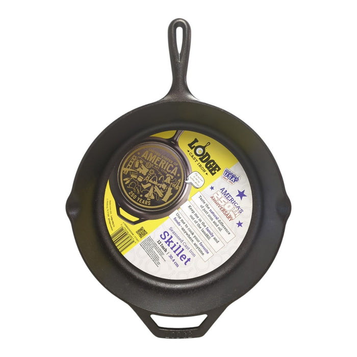 Lodge 12-Inch Seasoned Cast Iron Skillet, USA Icons